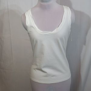 NWT White Cotton Twist Hem Tank Size Small